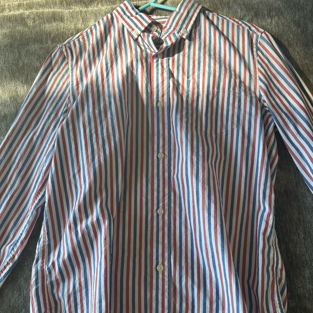 Crew Cuts Red Blue and White Button Down T-Shirt (USED)